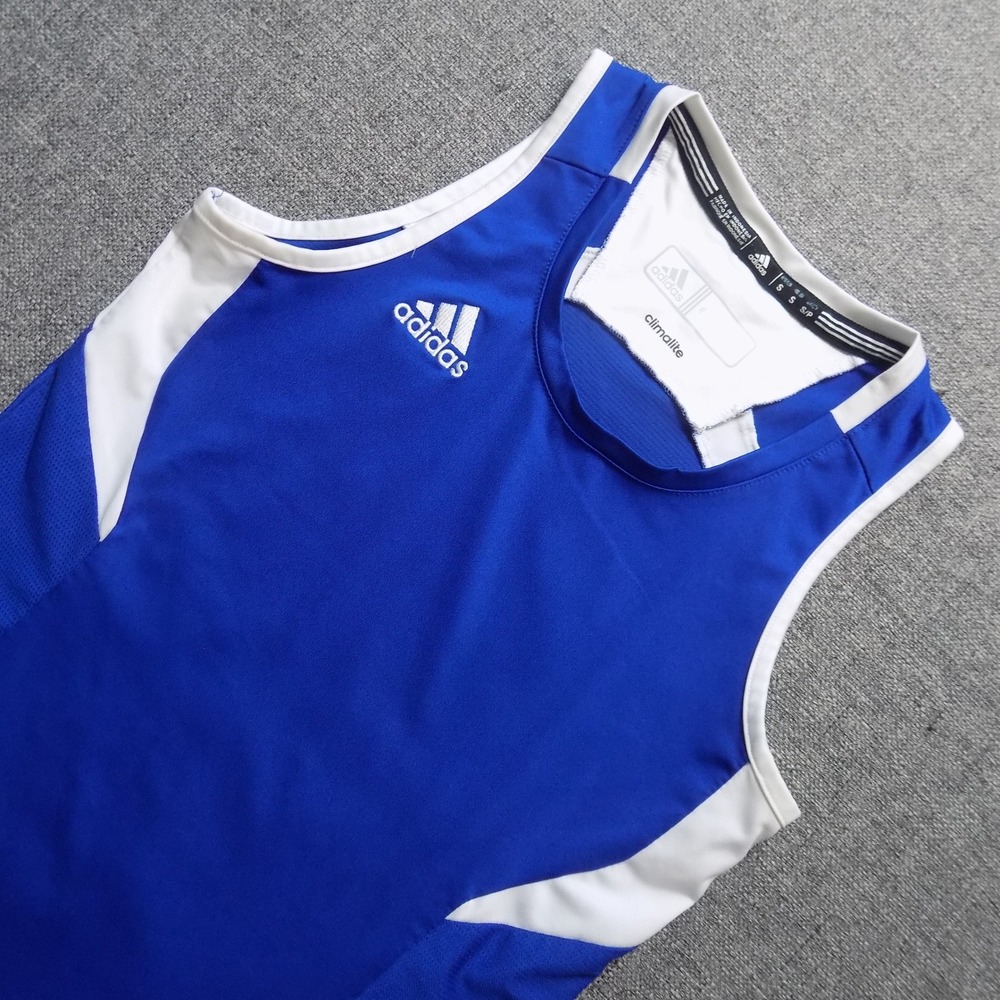 Adidas Tank Top Womens Small Blue Excellent Climalite Racerback 3645W 15